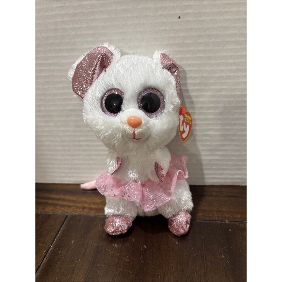 Ty Other - TY Beanie Boos - NINA the Mouse (Glitter Eyes)(Medium Size - 9 inch) - Boo Plush
